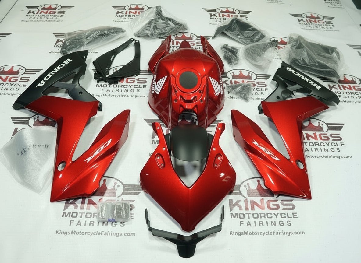 Honda CBR650R Fairings (2024-2025) Red, Matte Black from KingsMotorcycleFairings.com
