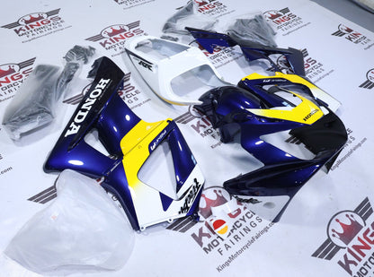 Honda CBR900RR 929 Fairings (2000-2001) Navy Blue, White, Yellow from KingsMotorcycleFairings.com