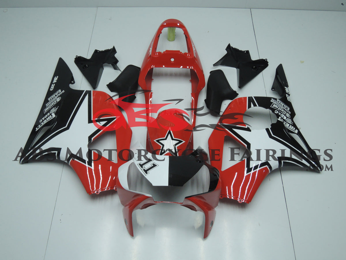 Honda CBR900RR 954 Fairing Set (2002-2003) Red, Black, White Star 11 at KingsMotorcycleFairings.com