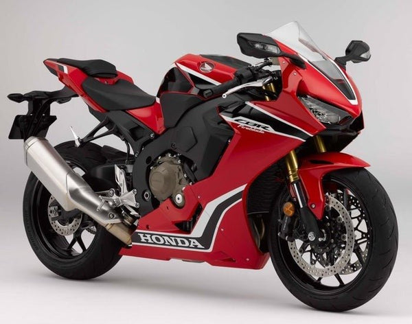 Honda CBR 1000RR Fairings (2017-2025) Red, Black, White, Stripe at KingsMotorcycleFairings.com