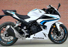 Honda CBR 400R Fairings (2022) White, Blue, Black at KingsMotorcycleFairings.com