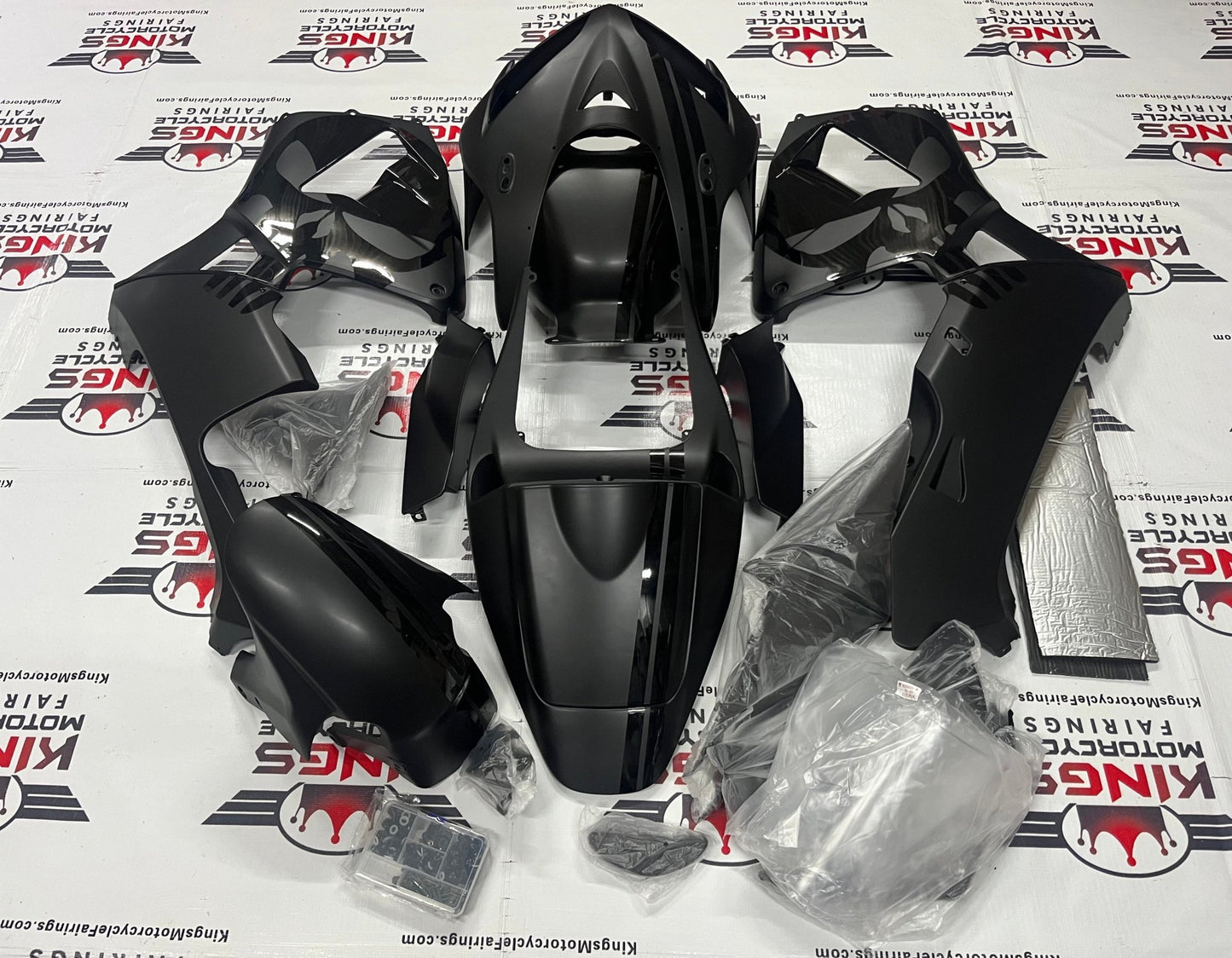 Honda CBR600RR (2005-2006) Matte Black & Gloss Black Punisher Skull Fairings at KingsMotorcycleFairings.com