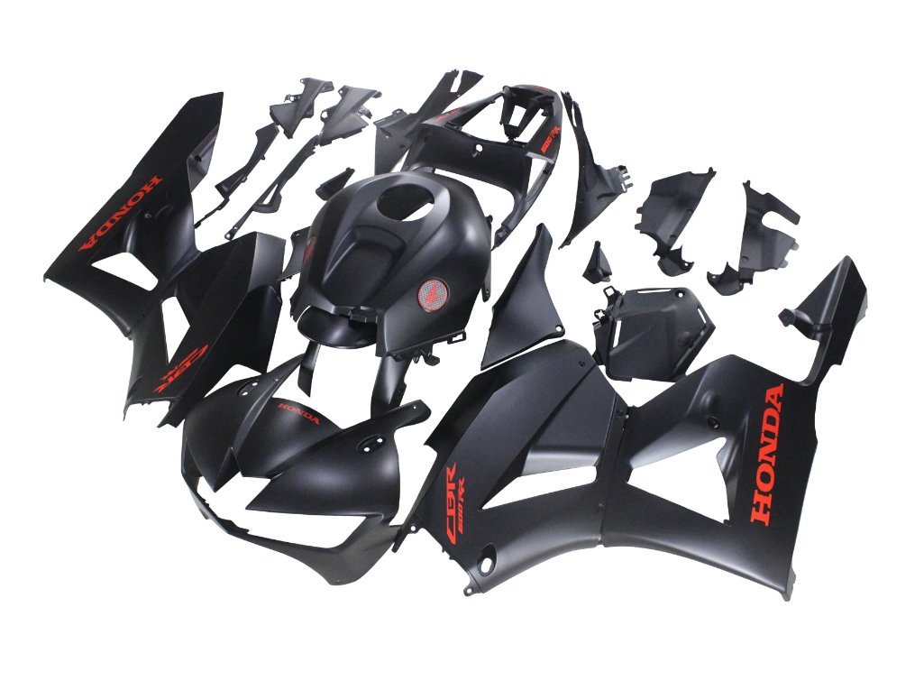 Honda CBR 600RR Fairing Set (2013-2023) Matte Satin Black, Red at KingsMotorcycleFairings.com