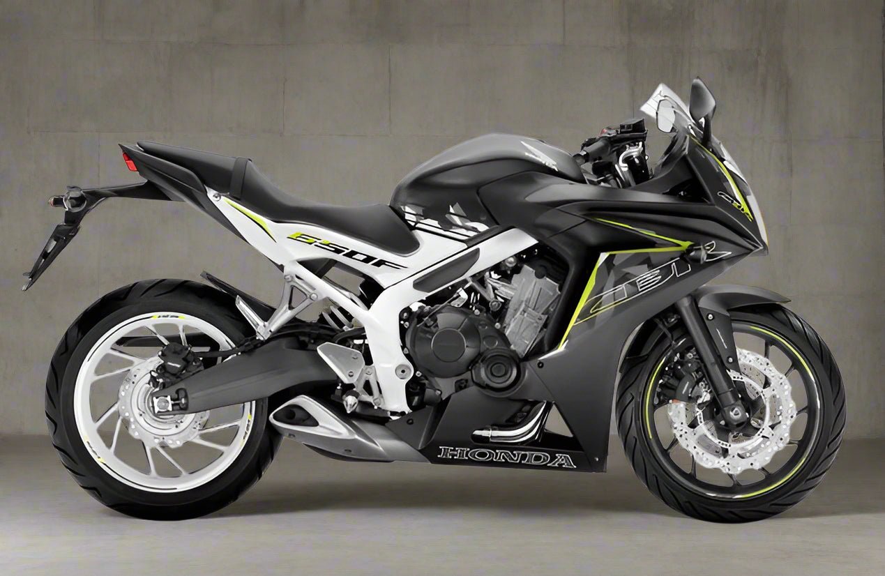 Honda CBR 650F Fairings (2017-2018) Matte Black, White at KingsMotorcycleFairings.com