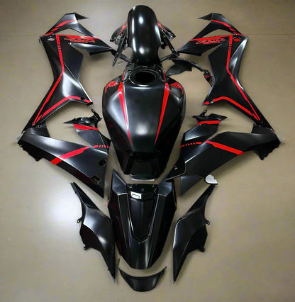 Honda CBR 650R Fairings (2019-2020) Matte Black, Red Stripes at KingsMotorcycleFairings.com