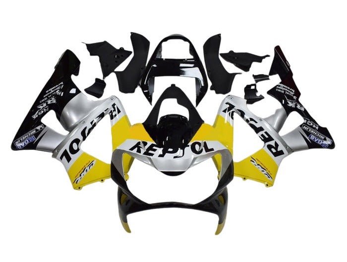 Honda CBR 900RR 929 Fairings (2000-2001) Yellow, Black, Repsol at KingsMotorcycleFairings.com