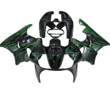 Honda CBR 900RR Fairings (1998-1999) Black, Green Flames at KingsMotorcycleFairings.com