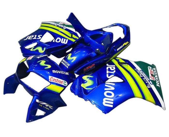 Honda VFR800 Fairings (1998-2001) Blue Movistar from KingsMotorcycleFairings.com