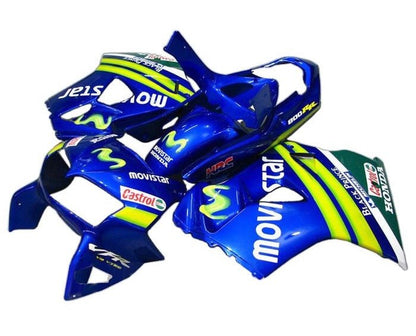 Honda VFR800 Fairings (1998-2001) Blue Movistar from KingsMotorcycleFairings.com