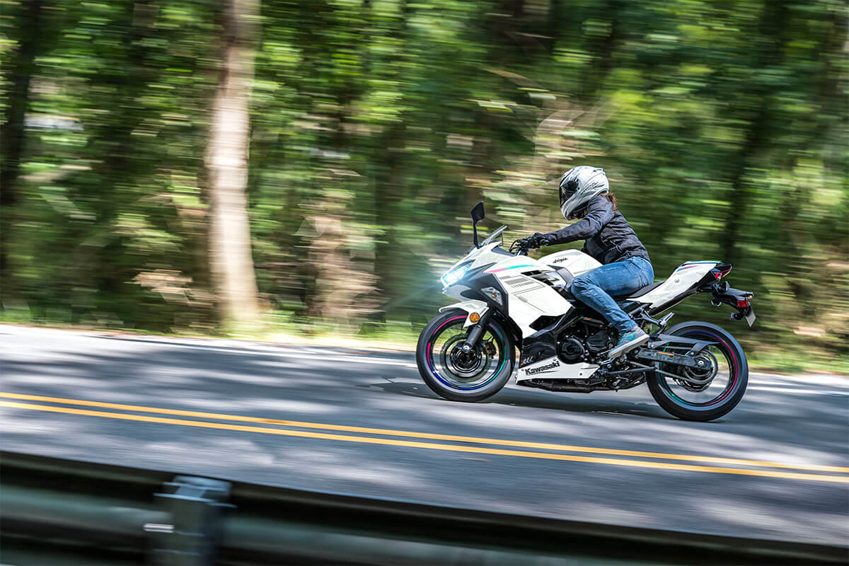 KAWASAKI NINJA 400 Fairings (2018-2023) White Pearl Blizzard from KingsMotorcycleFairings.com