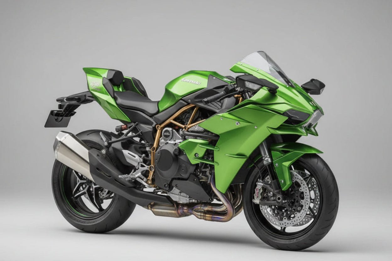 KAWASAKI NINJA H2 FAIRING SET (2015-2022) GREEN at KingsMotorcycleFairings.com
