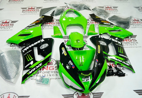 KAWASAKI NINJA ZX-6R 636 (2005-2006) Green, Black Arrow at KingsMotorcycleFairings.com