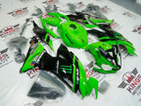 KAWASAKI NINJA ZX6R 636 FAIRINGS (2019-2023) Green, Black Monster Elf by KingsMotorcycleFairings.com