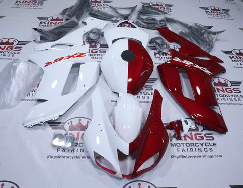 KAWASAKI NINJA ZX6R 636 Fairings (2007-2008) White, Red Split at KingsMotorcycleFairings.com