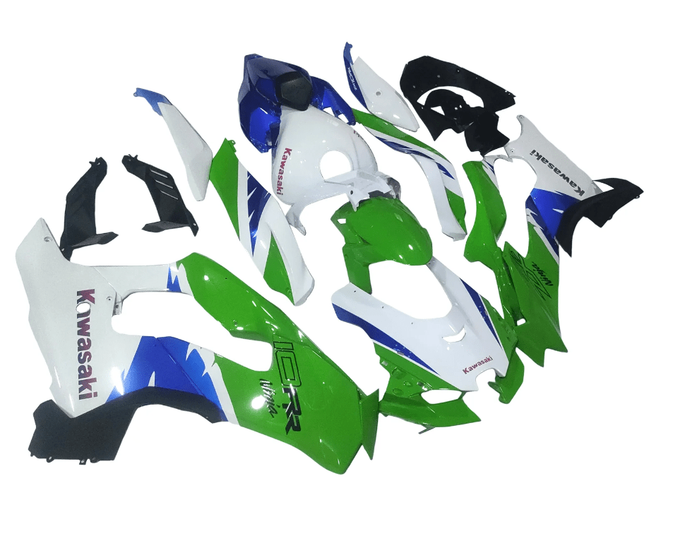 KAWASAKI NINJA ZX10RR Fairing set (2021-2025) White, Green, Blue at KingsMotorcycleFairings.com
