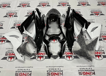 FAIRINGS FOR KAWASAKI ZX6R 636 (2013-2018) BLACK, WHITE at KingsMotorcycleFairings.com