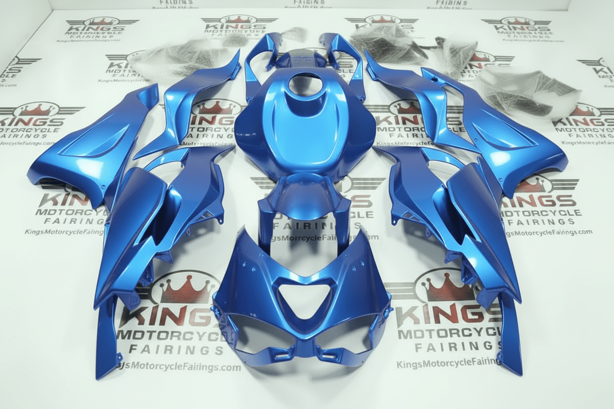 KAWASAKI ZX6R Fairings (2024-2025) Blue from KingsMotorcycleFairings.com