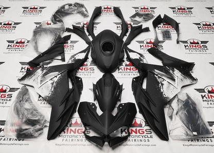 KawasakiI Ninja 500 Fairing Kit (2024-2025) Matte Black, White Spray from KingsMotorcycleFairings.com