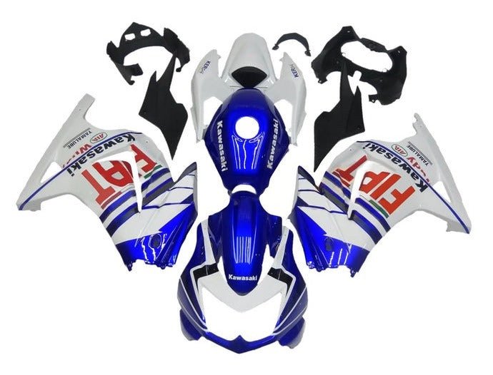 Kawasaki Ninja 250R Fairings (2008-2013) Blue, White, Red FIAT from KingsMotorcycleFairings.com