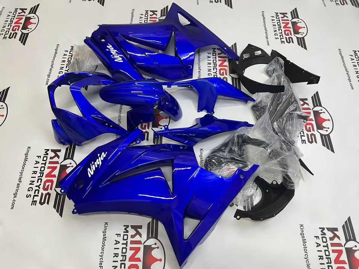 Kawasaki Ninja 250R Fairings (2008-2013) Blue, White at KingsMotorcycleFairings.com