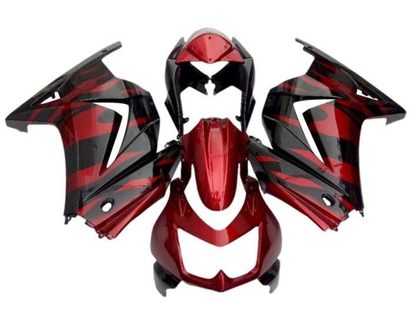 Kawasaki Ninja 250R Fairings (2008-2013) Candy Apple Red, Black from KingsMotorcycleFairings.com