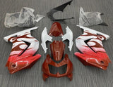 Kawasaki Ninja 250R Fairing kit (2008-2013) Dark Red, White, Flames at KingsMotorcycleFairings.com