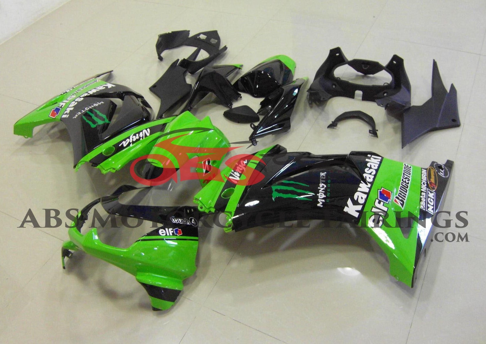 Kawasaki Ninja 250R Fairing s et(2008-2013) Green, Black, Bridgestone at KingsMotorcycleFairings.com