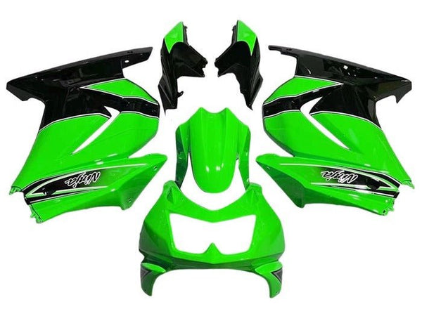 Kawasaki Ninja 250R Fairings (2008-2013) Green, Black, White Pinstripe at KingsMotorcycleFairings.com