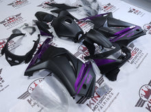 Kawasaki Ninja 250R Fairings (2008-2013) Matte Black, Purple Stripe at KingsMotorcycleFairings.com
