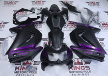 Kawasaki Ninja 250R Fairings (2008-2013) Matte Black, Purple Stripe from KingsMotorcycleFairings.com
