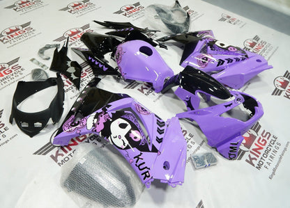 Kawasaki Ninja 250R Fairings (2008-2013) Purple, Black Kuromi by KingsMotorcycleFairings.com