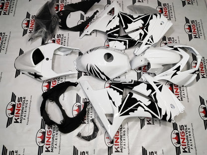 Kawasaki Ninja 250R Fairings (2008-2013) White, Black, Tribal Stars from KingsMotorcycleFairings.com