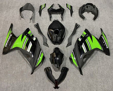 Kawasaki Ninja 300 Fairings (2013-2024) Black, Green, White, Gray Stripe from KingsMotorcycleFairings.com
