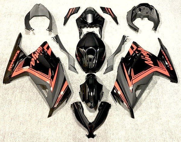Kawasaki Ninja 300 Fairings (2013-2024) Black, Orange at KingsMotorcycleFairings.com
