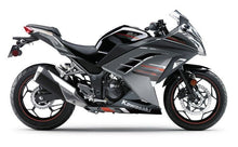 Kawasaki Ninja 300 Fairings (2013-2024) Black, Silver, Red Stripe from KingsMotorcycleFairings.com