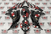 Kawasaki Ninja 300 Fairings (2013-2024) Black, White, Red, Gold Honeycomb at KingsMotorcycleFairings.com