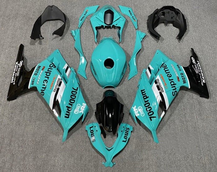 Kawasaki Ninja 300 Fairings (2013-2024) Blue, Black, White, Supreme at KingsMotorcycleFairings.com