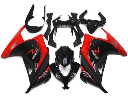 Kawasaki Ninja 300 Fairings (2013-2024) Gloss Black, Gloss Red from KingsMotorcycleFairings.com