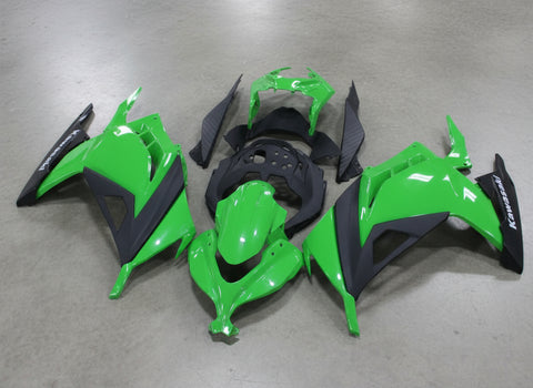 Kawasaki Ninja 300 Fairings (2013-2024) Gloss Green, Matte Black from KingsMotorcycleFairings.com