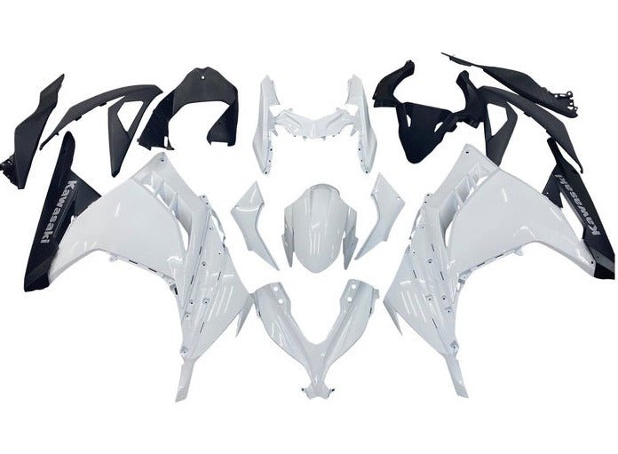 Kawasaki Ninja 300 Fairings (2013-2024) Gloss White at KingsMotorcycleFairings.com