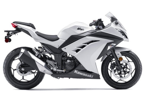 Kawasaki Ninja 300 Fairings (2013-2024) Gloss White from KingsMotorcycleFairings.com
