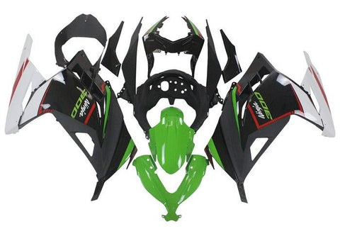 Kawasaki Ninja 300 Fairings (2013-2024) Green, Black, White, Red at KingsMotorcycleFairings.com