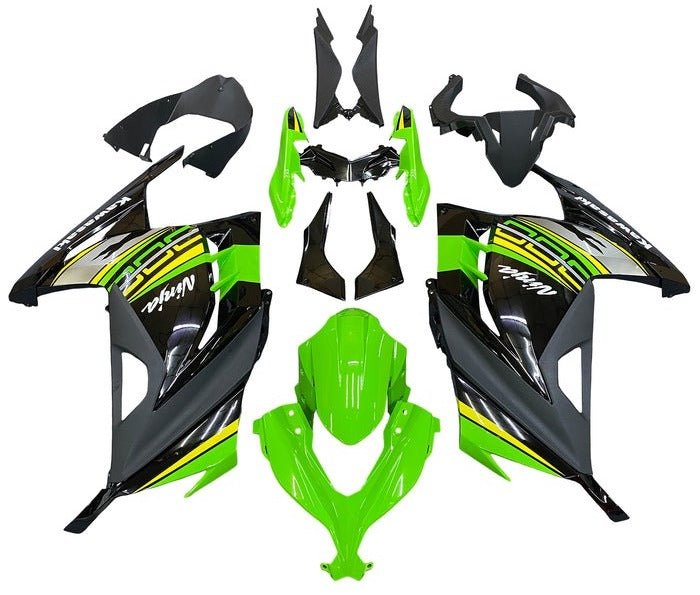 Kawasaki Ninja 300 Fairings (2013-2024) Green, Black, Yellow, Gray, White from KingsMotorcycleFairings.com