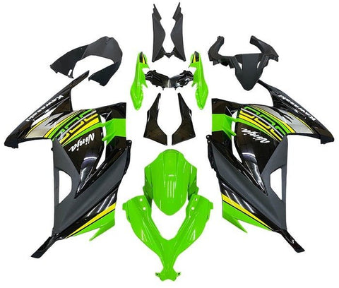 Kawasaki Ninja 300 Fairings (2013-2024) Green, Black, Yellow, Gray, White at KingsMotorcycleFairings.com