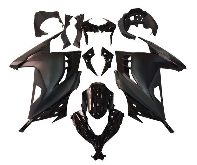 Kawasaki Ninja 300 Fairings (2013-2024) Matte Black, Gloss Black at KingsMotorcycleFairings.com
