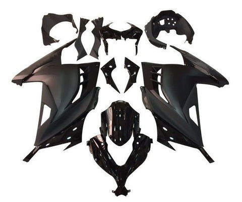 Kawasaki Ninja 300 Fairings (2013-2024) Matte Black, Gloss Black at KingsMotorcycleFairings.com