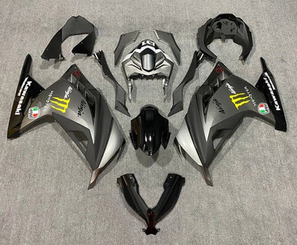 Kawasaki Ninja 300 Fairings (2013-2024) Matte Gray, Black, Yellow from KingsMotorcycleFairings.com