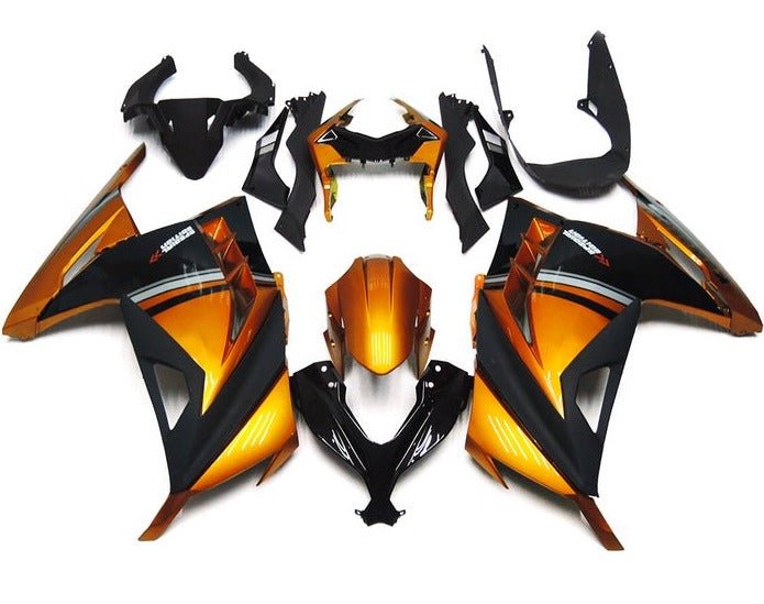 Kawasaki Ninja 300 Fairings (2013-2024) Orange, Black, Gray from KingsMotorcycleFairings.com