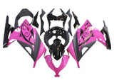 Kawasaki Ninja 300 Fairings (2013-2024) Pink, Black Circles at KingsMotorcycleFairings.com