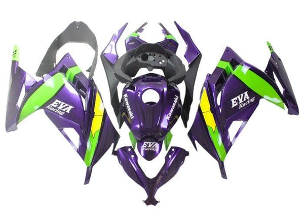 Kawasaki Ninja 300 Fairings (2013-2024) Purple, Green, Yellow EVA at KingsMotorcycleFairings.com